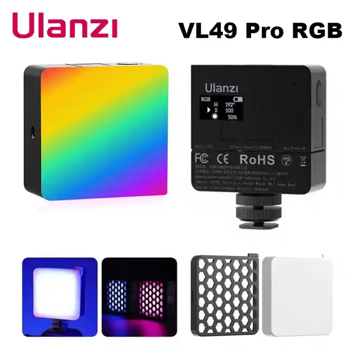 Ulanzi VL49 Pro 5W RGB LED Video Light Portable Pocket Mini on-Camera Fill Light